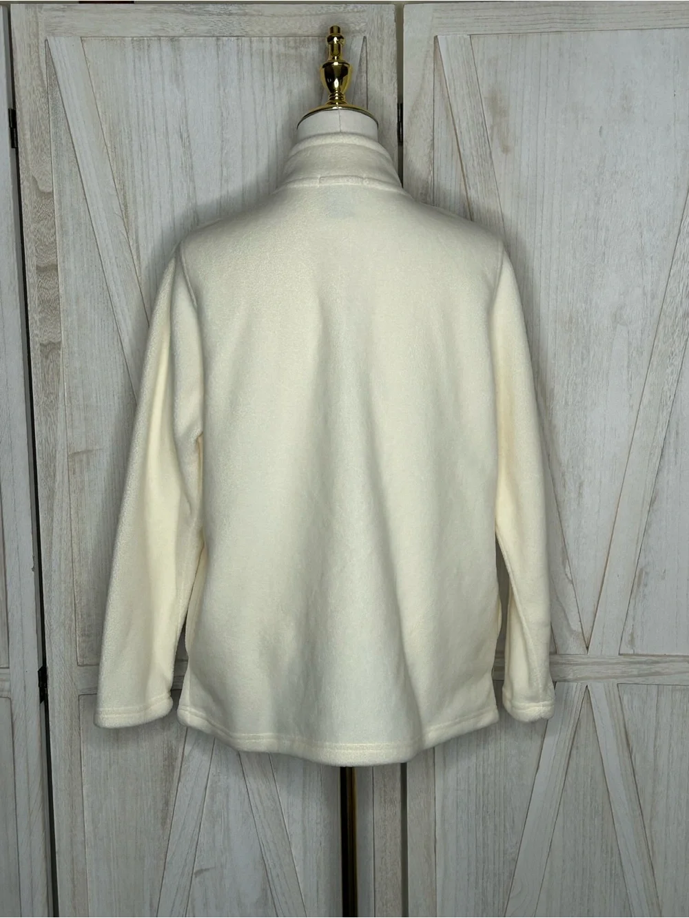 Vintage Hasting & Smith Grannycore Cream Floral Embroidered Zip Jacket Sz PM 90s